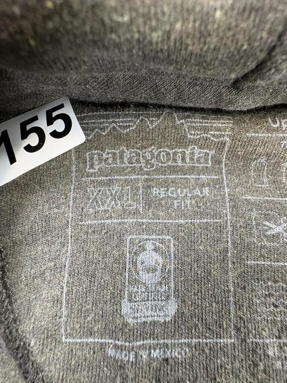 Patagonia Hoodie Mens 2XL Gray Uprisal Fleece Pullover Kangaroo Graphic Logo